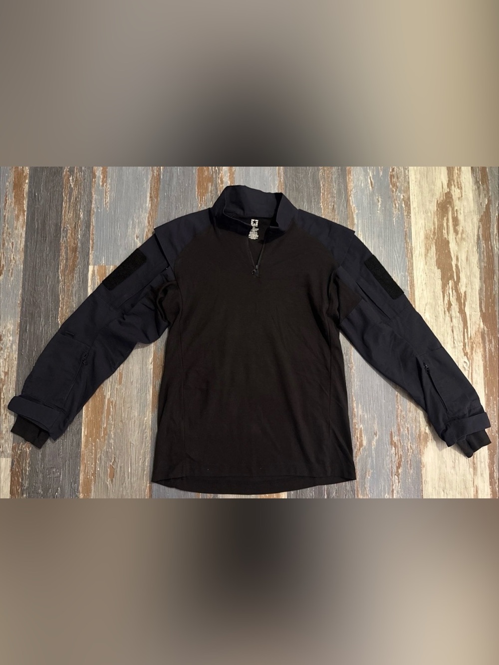 Propper Tactical Combat Shirt Mens XL Black 1/4 Zip Military RipStop Long Sleeve